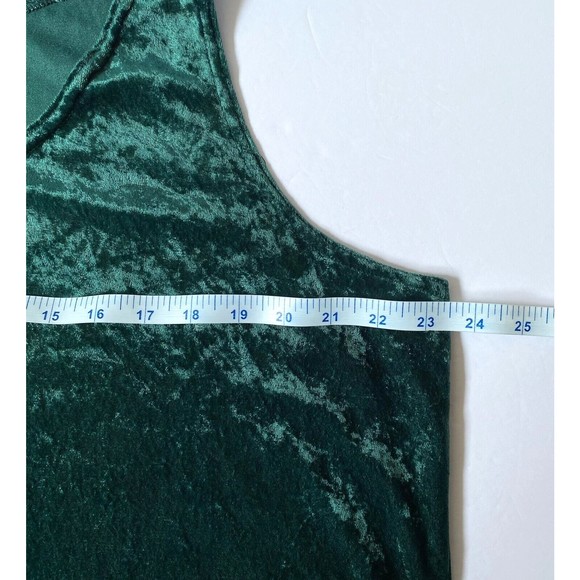 Cervelle Tank Top Womens 1X Emerald Green Velour Vintage Read Description - Picture 8 of 9